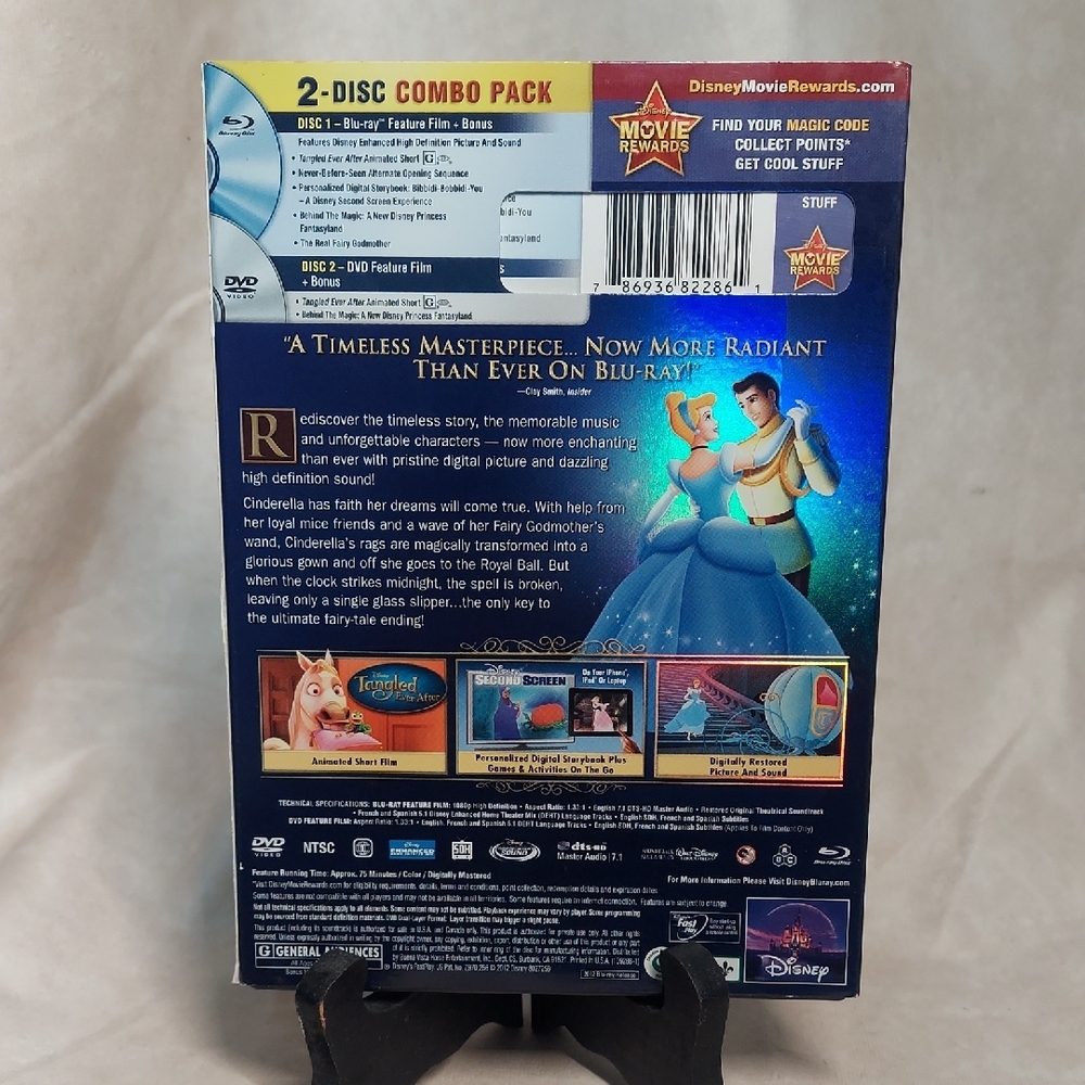 Disney Cinderella Diamond Edition Blu-ray + DVD 2-Disc Set - Picture 3 of 8